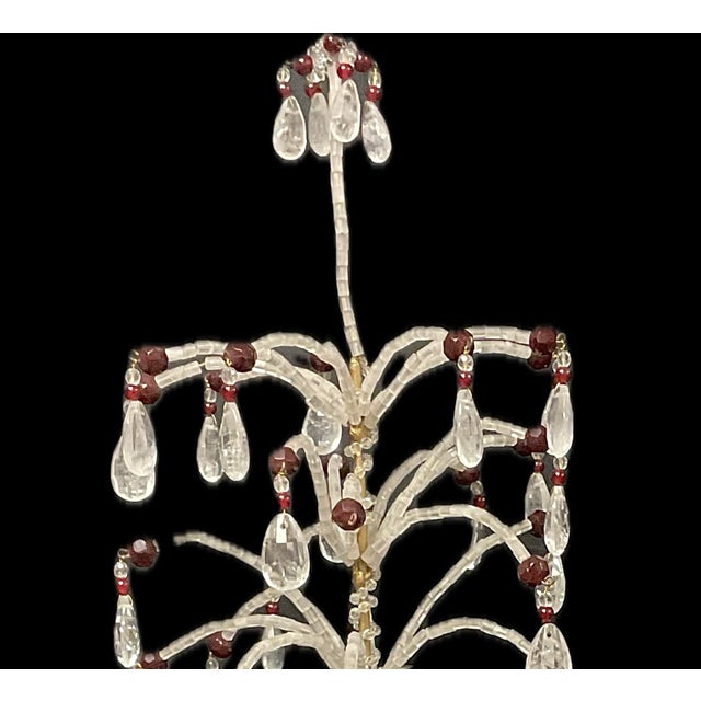 Neoclassic Giltwood and Rock Crystal Girandole Lamps a Pair For Sale - Image 12 of 13