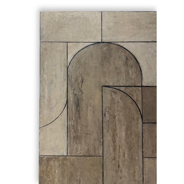 2020s Contemporary Geometric Abstract Oil Painting Neutral Colors by Stephen Cimini For Sale - Image 5 of 7