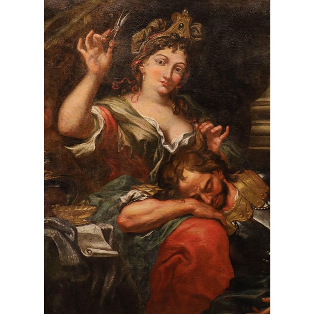 Baroque After Antonio Molinari, Samson and Delilah, 1700, Oil on Canvas For Sale - Image 3 of 14