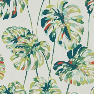 Harlequin Kelapa Wallpaper in Emerald/Zest - a Sample For Sale