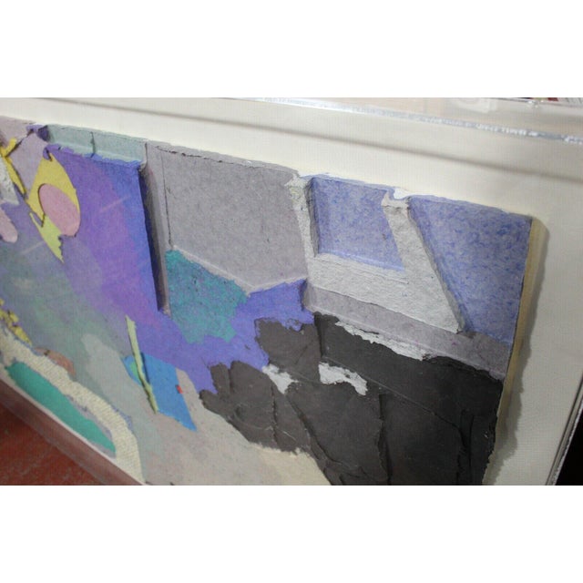 1970s 1970s "Crescent With Black" Abstract Expressionist Mixed-Media Painting by Tom Ballo, Framed For Sale - Image 5 of 9