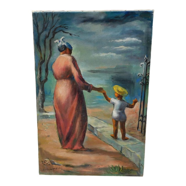 Mid 20th Century Lucille Leighton Oil Painting on Canvas , Important Chicago Modernist For Sale