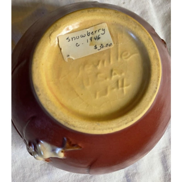 Rustic VTG Roseville Pink 4-Inch Double-Handled Jardinière or Planter Bowl For Sale - Image 3 of 4