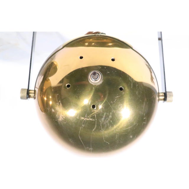 Brass Mid 20th Century Mid Century Brass Ball Pin Up Sconces Wall Light Spotlight Light Table Lamps - Pair For Sale - Image 8 of 14