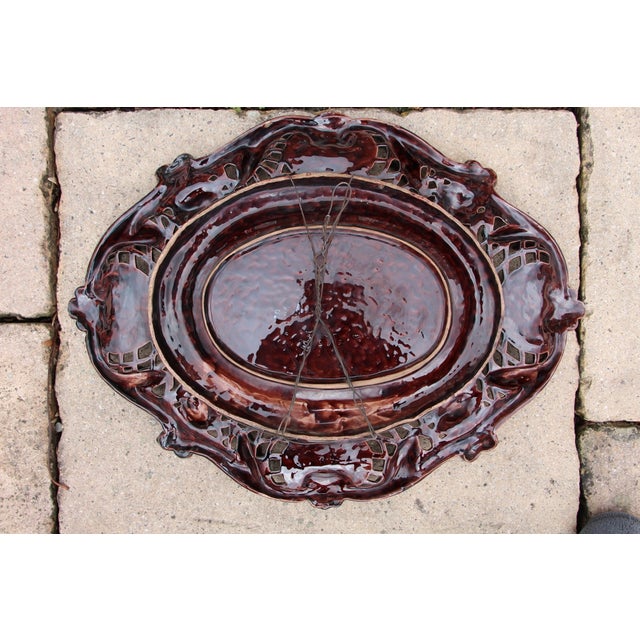 Large Earthenware Platter from Saint-Clément and Emile Gallé, 1890s For Sale - Image 5 of 11