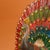 Red Colored Glaze Figure of a Peacock in Full Display For Sale - Image 8 of 9