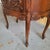 Vintage French Rococo Carved Walnut Demilune Black Marble Side Table Cabinet For Sale - Image 10 of 12