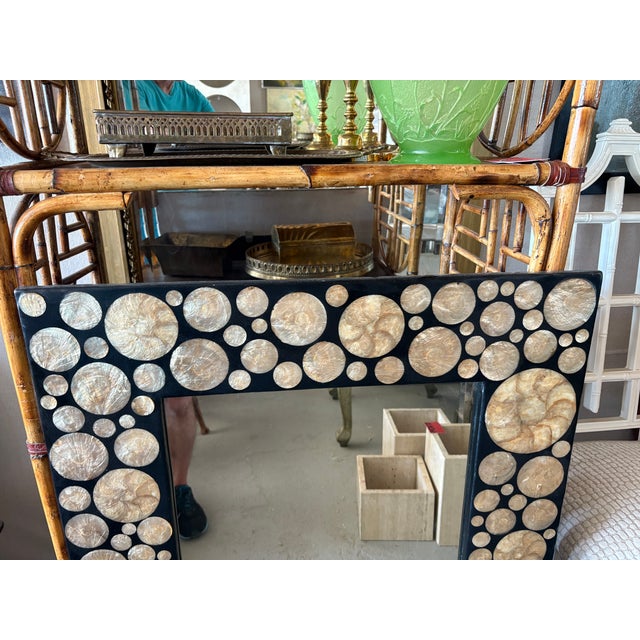 Post-Modern Mirror Inlaid With Capiz Shell For Sale - Image 4 of 13