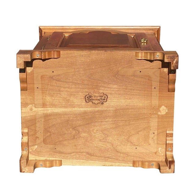 Brown Vintage Queen Anne Antique Style Pennsylvania Tombstone Door Cherry Spice Chest For Sale - Image 8 of 9