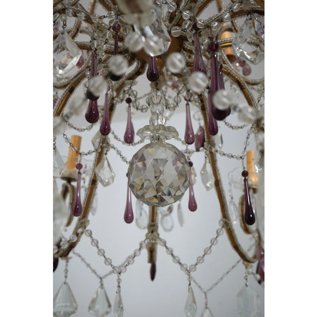 1950s Outstanding Vintage Crystal Decorator Chandelier For Sale - Image 5 of 12