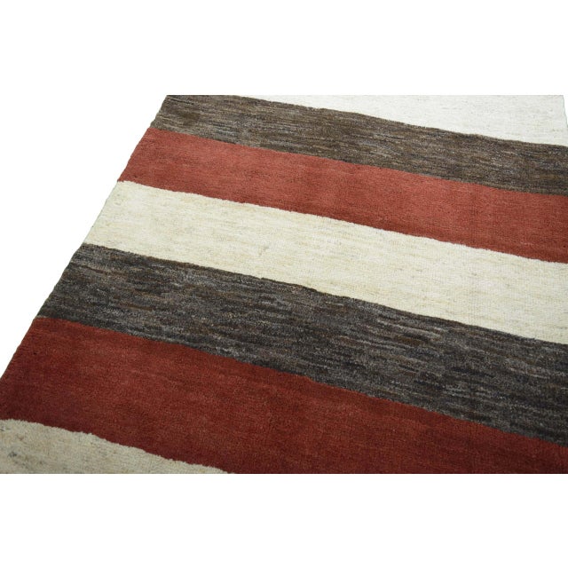 Hand-Knotted Wool Gabbeh Loribaft Rug For Sale - Image 5 of 11