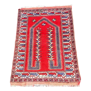 Old Caucasian Kazak Prayer Rug 4'4" by 3'2"