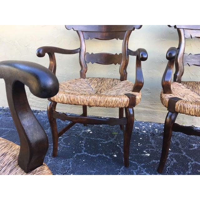 Brown 19th Set of Four Anglo, Armchairs with Wide Cane Seats For Sale - Image 8 of 18
