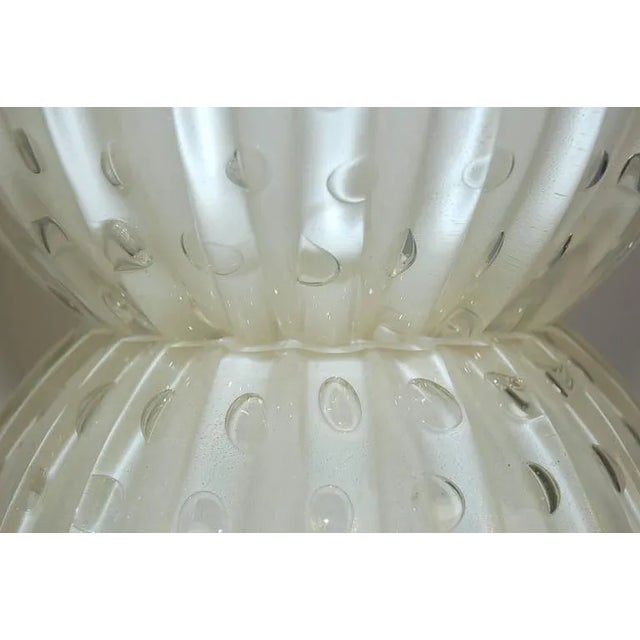 2010s Murano Glass Sphere Lamps White Gold For Sale - Image 5 of 10