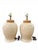 Hollywood Regency Ivory Ceramic & Rattan Ginger Jar Table Lamps - A Pair For Sale - Image 4 of 10