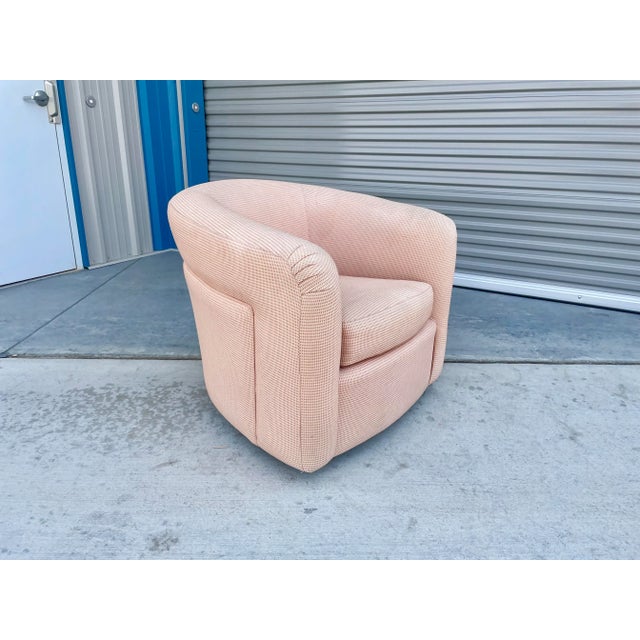 Pink 1960s Mid Century Swivel Lounge Chairs - Set of 2 For Sale - Image 8 of 13