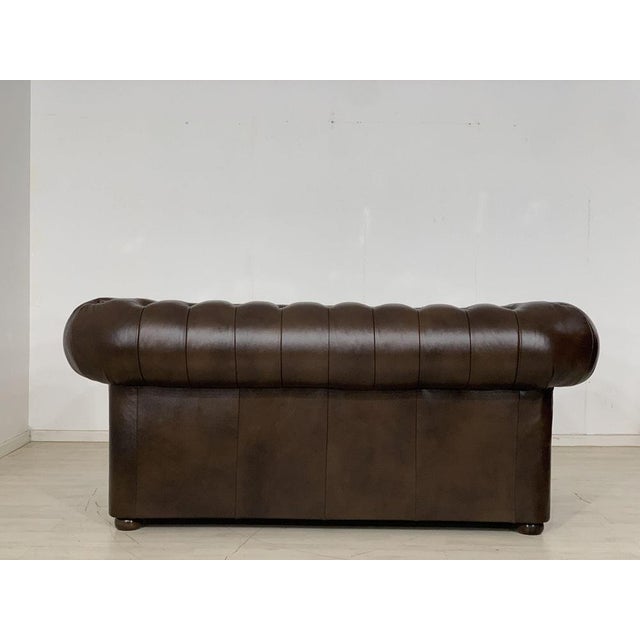 Animal Skin English Chesterfield Sofa in Leather For Sale - Image 7 of 8