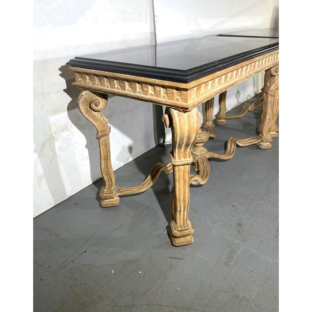 Louis 14th Style Marble Top Console Table Set of 2 For Sale In Los Angeles - Image 6 of 6