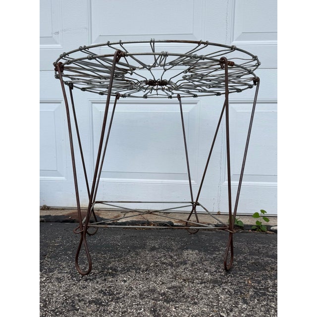 Early 20th Century Collapsible Vintage Wire Laundry Basket For Sale - Image 5 of 6