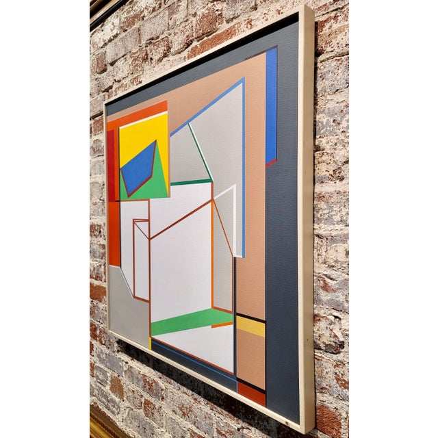 Textile D. Crisp - Hard Edge Geometric Abstract - Oil Painting For Sale - Image 7 of 10