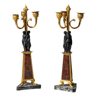 Antique Italian Girandoles, 1800s, Set of 2 For Sale