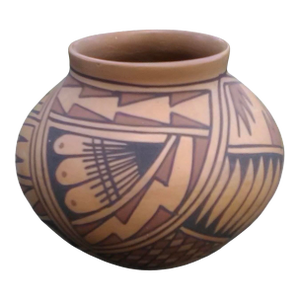 Fine Maya Ortiz Mini Seed Pottery Vessel Signed by Artist Sofia De Tena, 7” X 6”