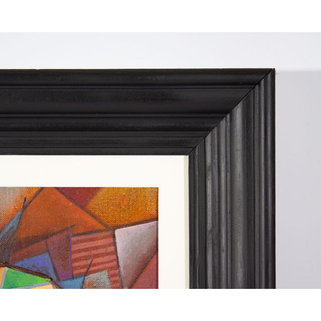 Abstract 1974 Oil on Board Cubist Style Portrait Painting by William S. Gisch For Sale - Image 3 of 8