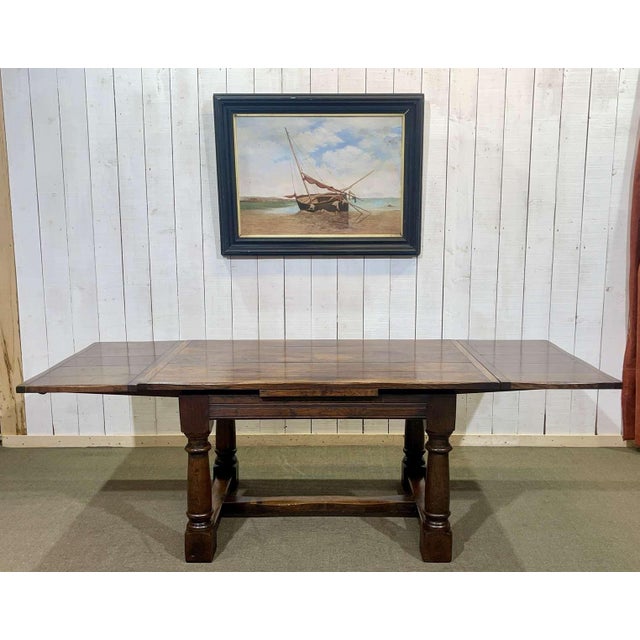 Late 19th Century English Monastery Table with Extensions in Elm and Oak For Sale - Image 3 of 18