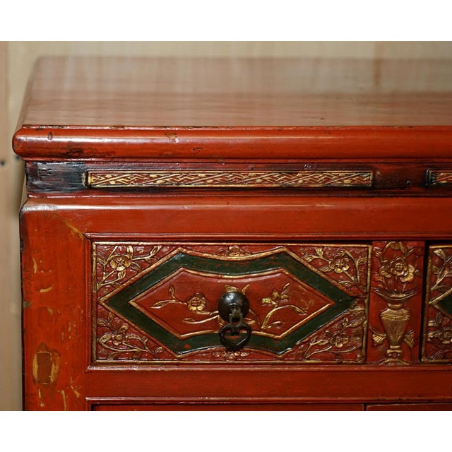 Vintage Chinese Lacquered Sideboard For Sale - Image 5 of 18