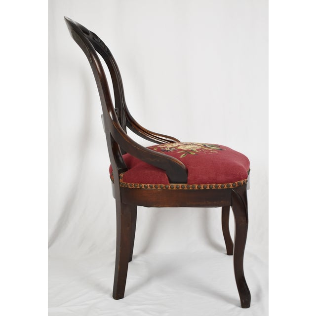 Antique Victorian Mahogany Needlepoint Side Chair Chairish