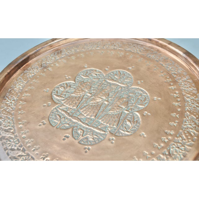 Early 20th Century Handmade Persian Copper Tray With Babylonian-Scene For Sale - Image 4 of 7