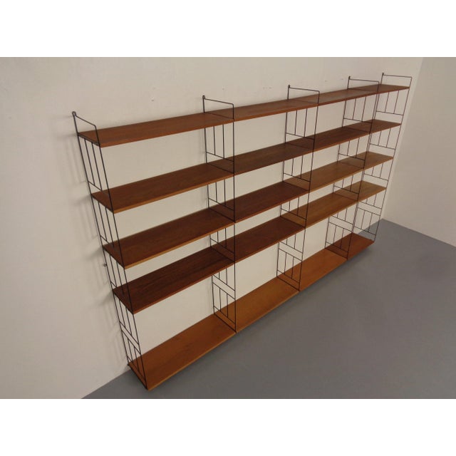 Walnut String Shelving System from WHB, Germany, 1960s, Set of 25 For Sale - Image 11 of 18