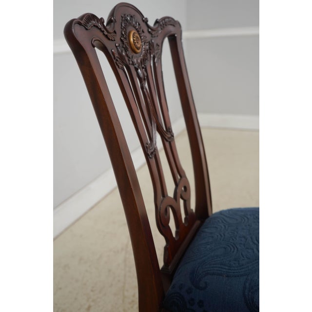 Wood Pair of Maitland Smith Mahogany Dining Chairs For Sale - Image 7 of 18