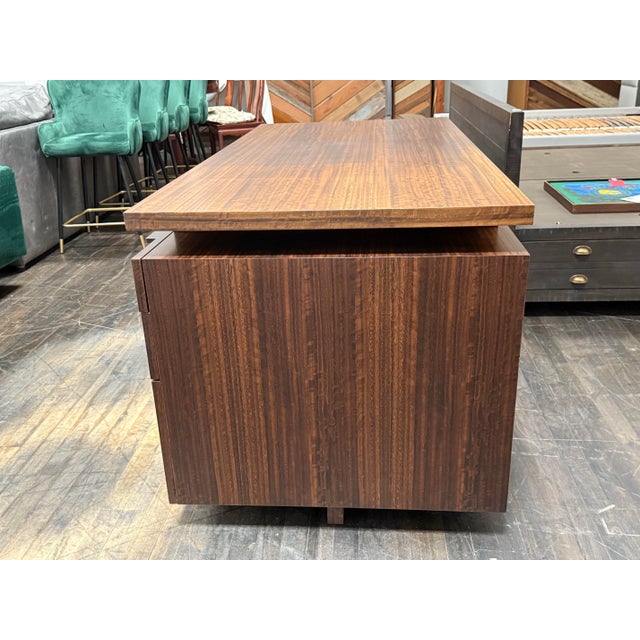 Early 21st Century Custom Designed Zebra Wood Office Desk For Sale - Image 5 of 12