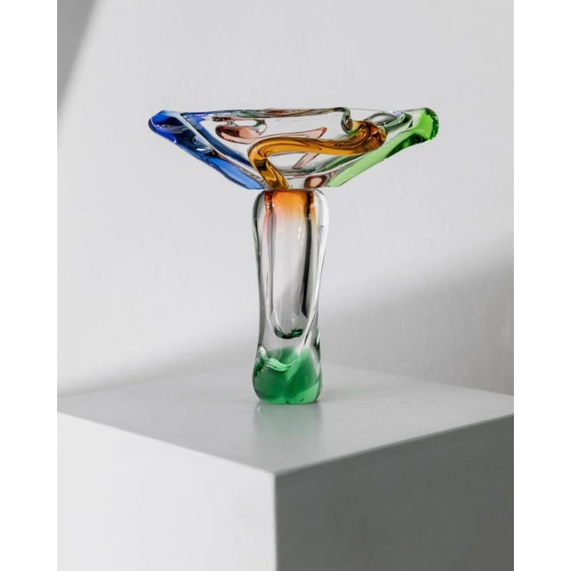 Vintage Rhapsody Bowl and Vase in Glass attributed to Frantisek Zemek for Mstisov, 1960s, Set of 2 For Sale - Image 3 of 11