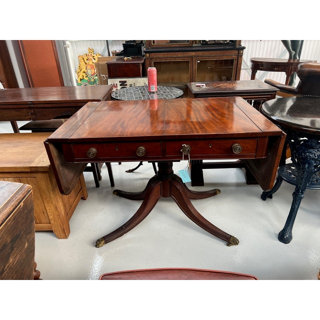 Wood Antique Mahogany Drop Leaf Table, 1890s For Sale - Image 7 of 7