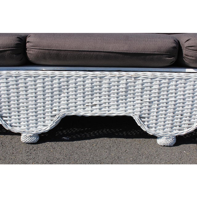 Henry Link Braided Wicker Rattan Sofa For Sale - Image 15 of 18