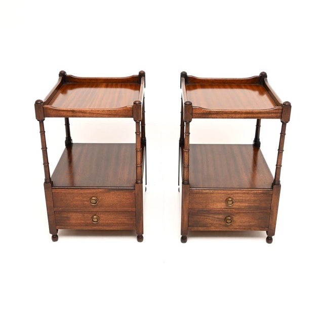 A very smart, useful and extremely well made pair of antique Georgian style side tables. They were made in England, they...