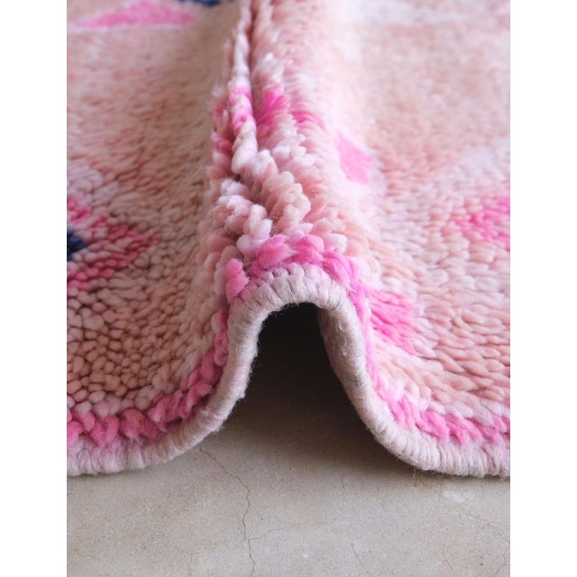 Textile Pink Moroccan Runner Wool Rug - 9.1 X 3.3 Ft For Sale - Image 7 of 8