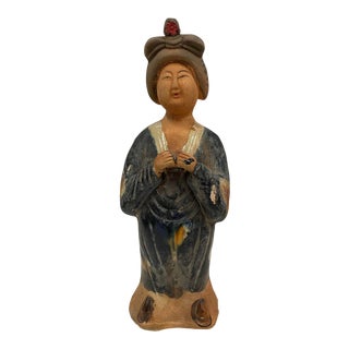 Vintage Chinese Tang Tri-Colored Glazed Tomb Ceramic Statue For Sale