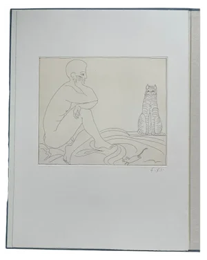 Francois-Xavier Lalanne, Cat, Mouse and Seated Man, 2002, Etching