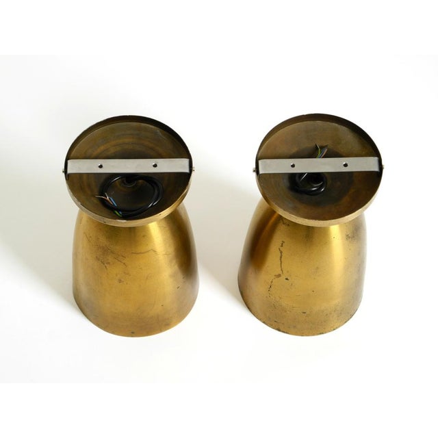Large Mid-Century Modern Brass Ceiling Lamps, 1950s, Set of 2 For Sale - Image 12 of 15