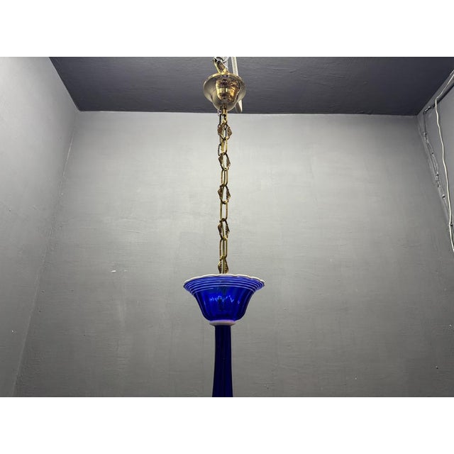 Vintage Blue and White Murano Chandelier, Italy, 1980s For Sale - Image 9 of 15
