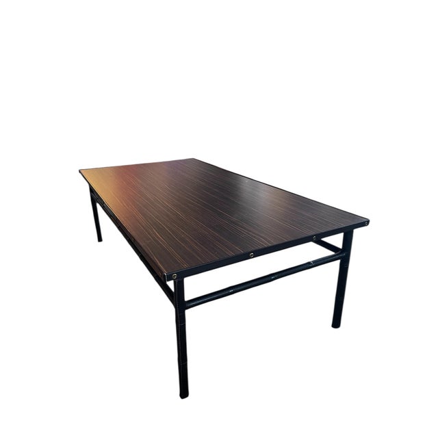 Stitched Leather Cocktail Table by Jacques Adnet, 1950s For Sale - Image 4 of 14