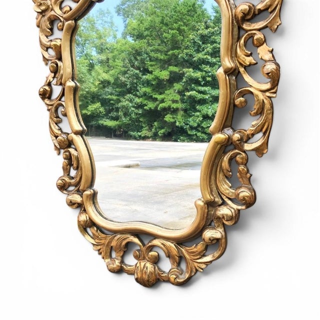 Bronze Italian Baroque Giltwood Mirror For Sale - Image 8 of 12