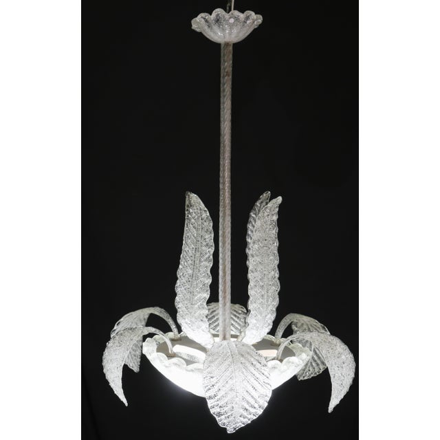 Elegant Art Deco Barovier E Toso Chandelier, Murano Glass, 1950s For Sale - Image 6 of 12