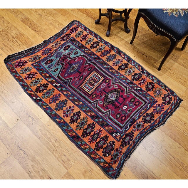 Antique Handwoven Anatolian Village Rug, Wool, Prayer Design, 1880s, 4' x 6' For Sale - Image 14 of 14