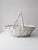 Farmhouse Vintage White Wicker Gathering Basket With Double Handles For Sale - Image 3 of 17