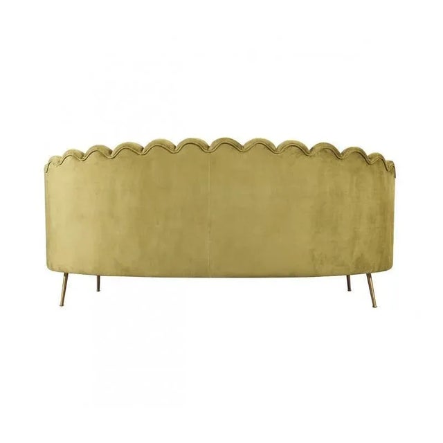 Spanish Three-Seater Sofa in Green Velvet by Spanish Manufactory For Sale - Image 4 of 10