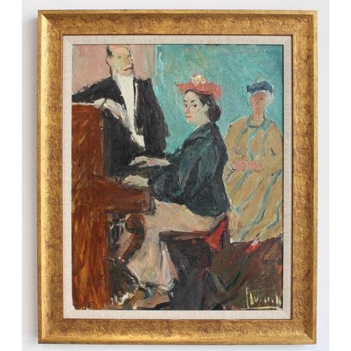 Carlo Striccoli, Figure at the Piano, 1960s, Oil on Board, Framed For Sale - Image 3 of 17